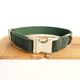 MUTTCO pet collar bow traction set (Option: Green A-XL)