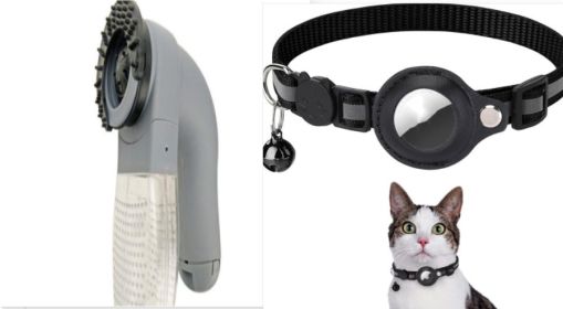Reflective Collar Waterproof Holder Case For Airtag Air Tag Airtags Protective Cover Cat Dog Kitten Puppy Nylon Collar (Option: Black set)